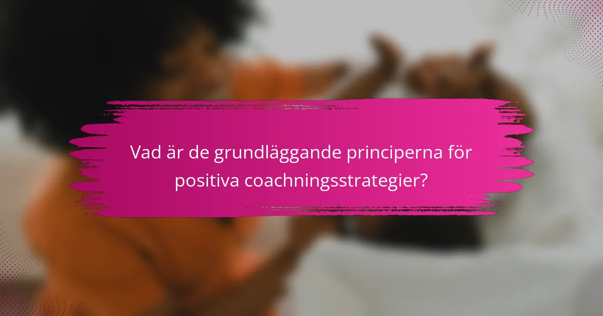 Vad är de grundläggande principerna för positiva coachningsstrategier?