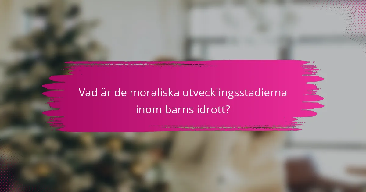 Vad är de moraliska utvecklingsstadierna inom barns idrott?