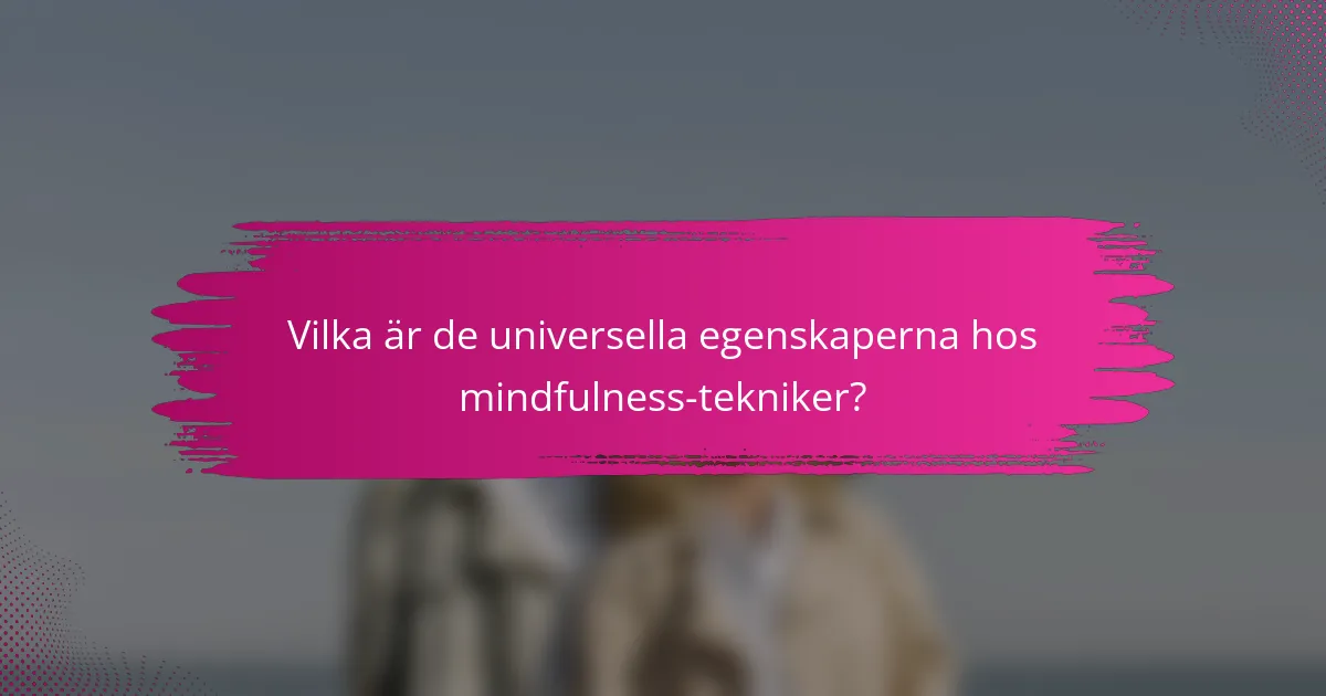 Vilka är de universella egenskaperna hos mindfulness-tekniker?