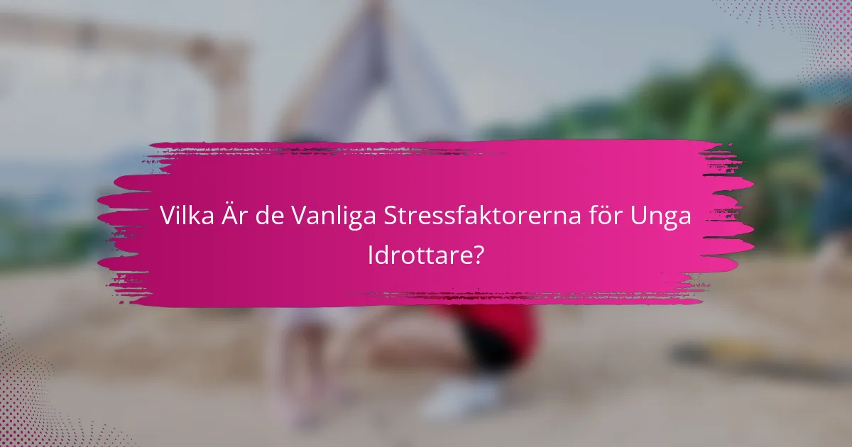 Vilka Är de Vanliga Stressfaktorerna för Unga Idrottare?