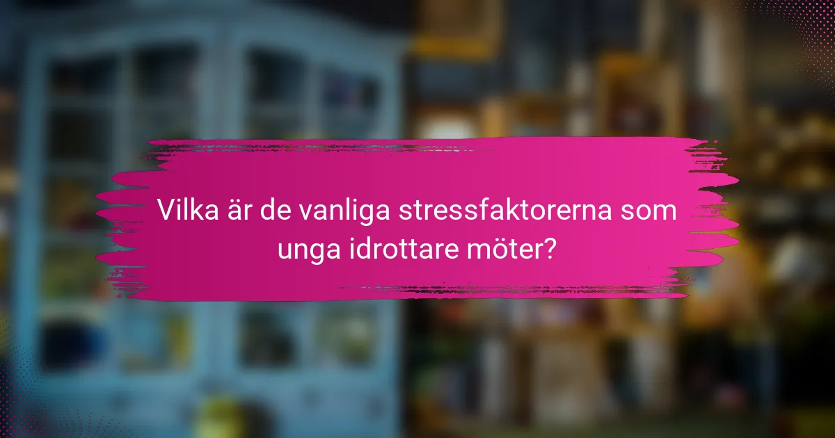 Vilka är de vanliga stressfaktorerna som unga idrottare möter?