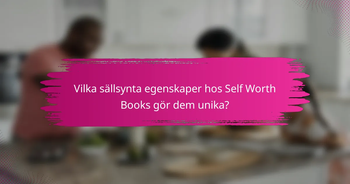 Vilka sällsynta egenskaper hos Self Worth Books gör dem unika?