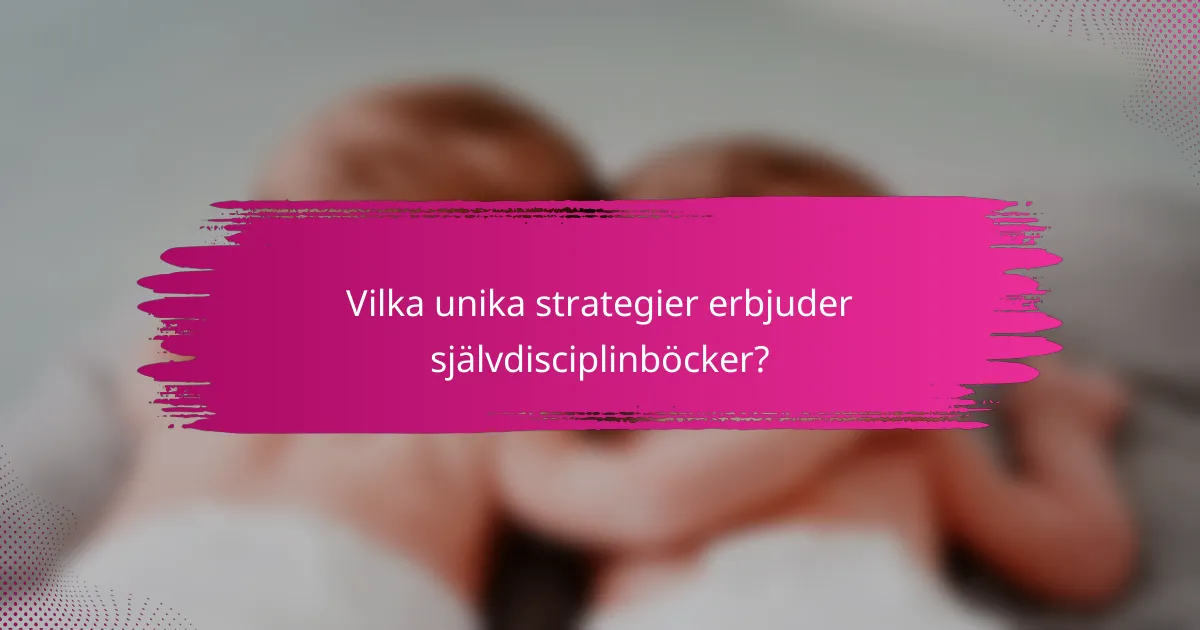 Vilka unika strategier erbjuder självdisciplinböcker?